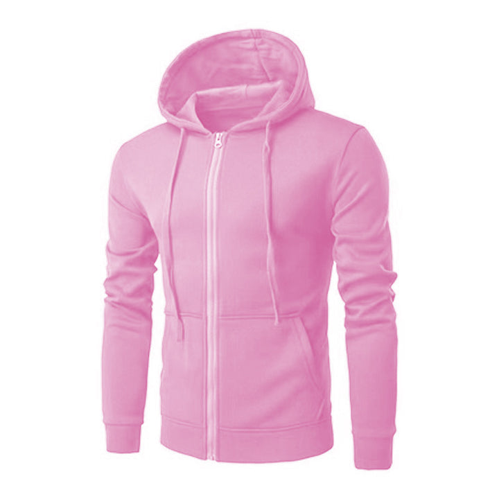 Herren nan schmal geschnittene Zip-Hoodie Jacke mit weichem Fleece-Innenfutter und Kängurutaschen Drune