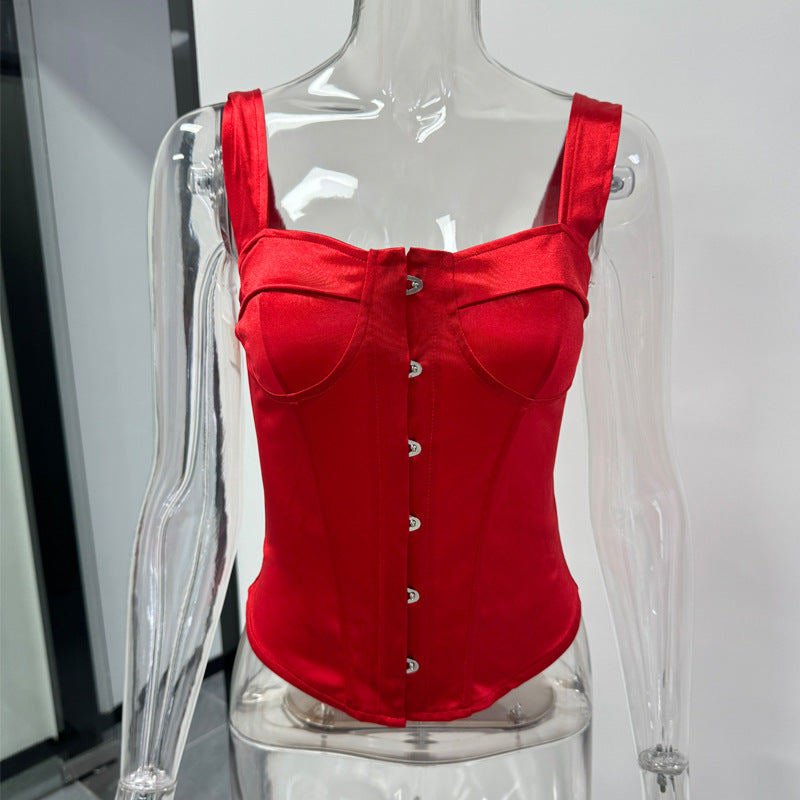 Damen Figurformendes Korsettoberteil aus Satin Drune