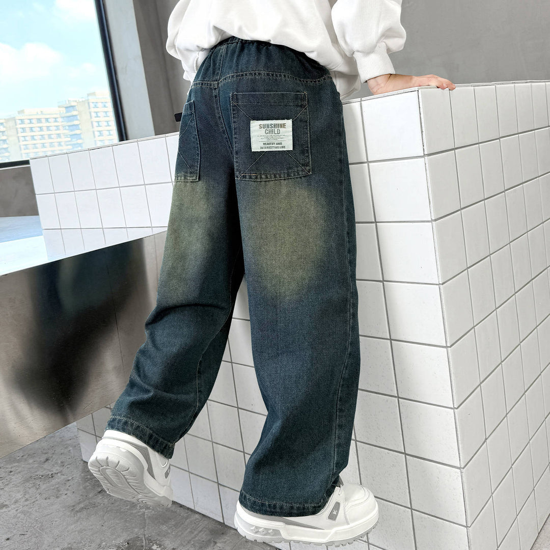 Damen weite Jeans im urbanen Stil mit praktischen Taschen Drune