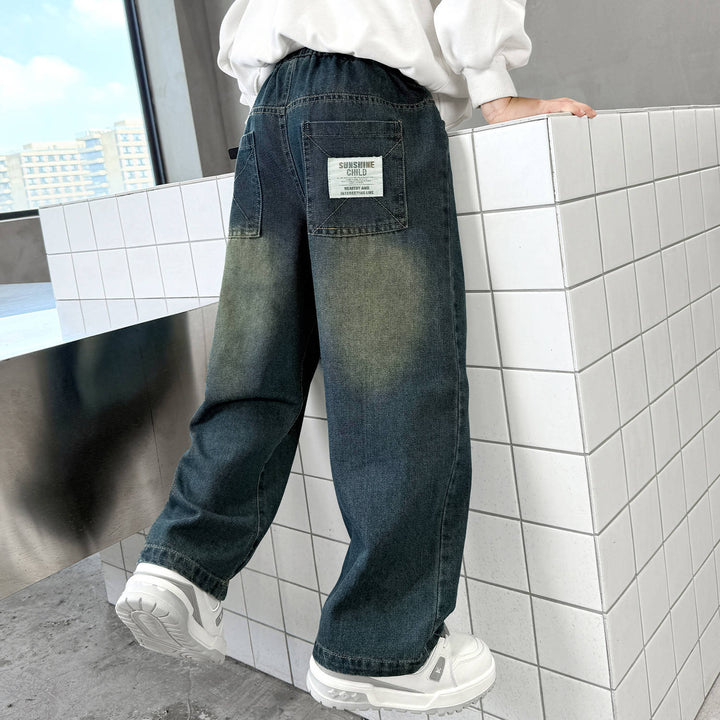 Damen weite Jeans im urbanen Stil mit praktischen Taschen Drune