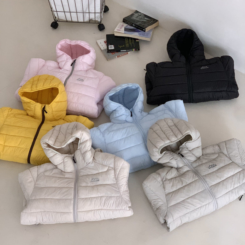 Damen ultraleichte Pufferjacke mit abnehmbarer Kapuze und elastischem Saum Drune