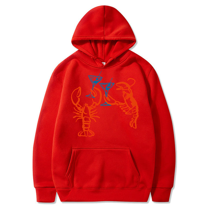 Damen Kapuzenpullover mit rauflustigem Hummer-Motiv Drune