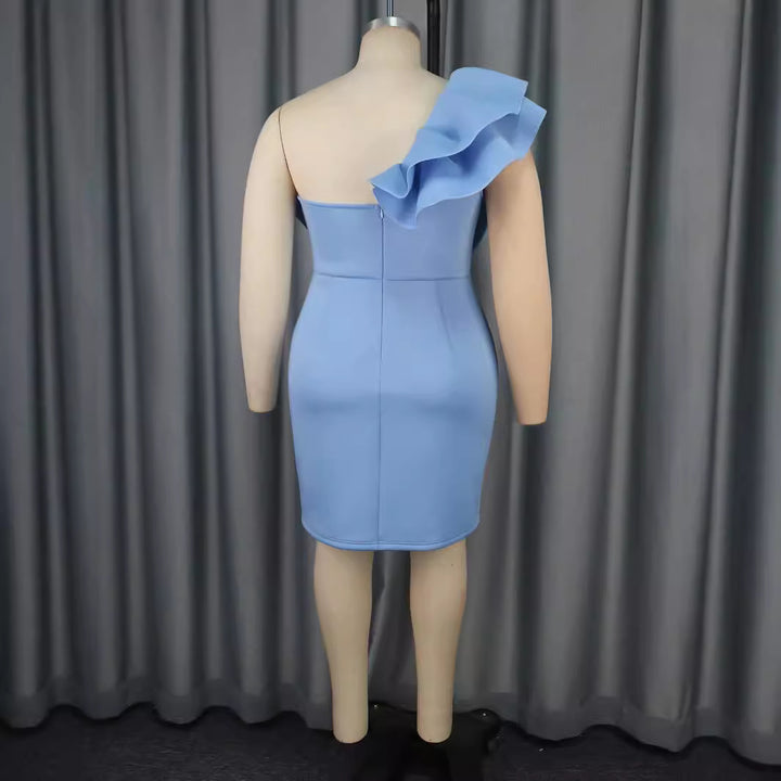 Damen figurbetontes Cocktailkleid mit voluminösem Schleifendesign Drune