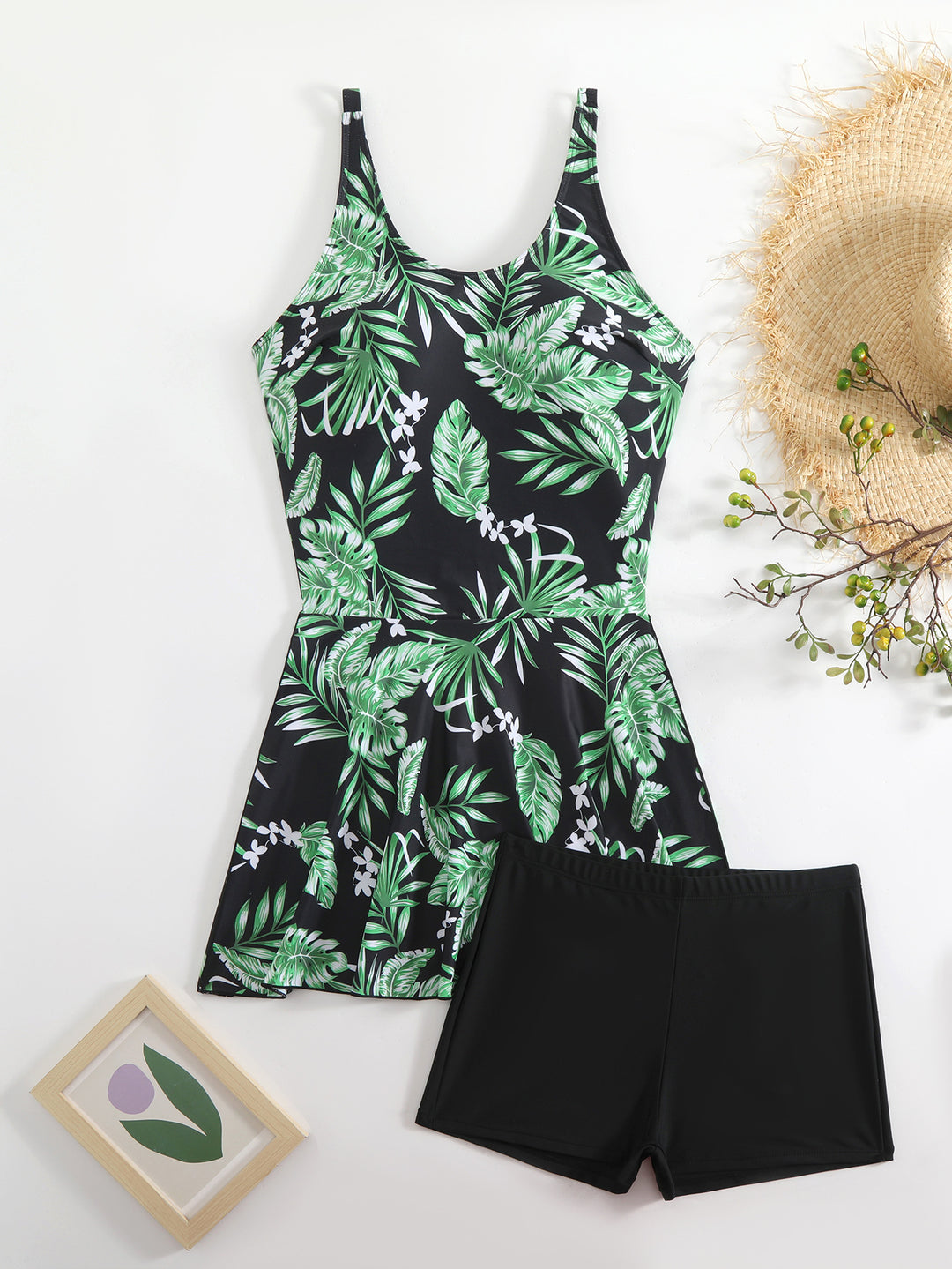 Damen Schwimmanzug mit floralem Muster und modischem Short-Design Drune