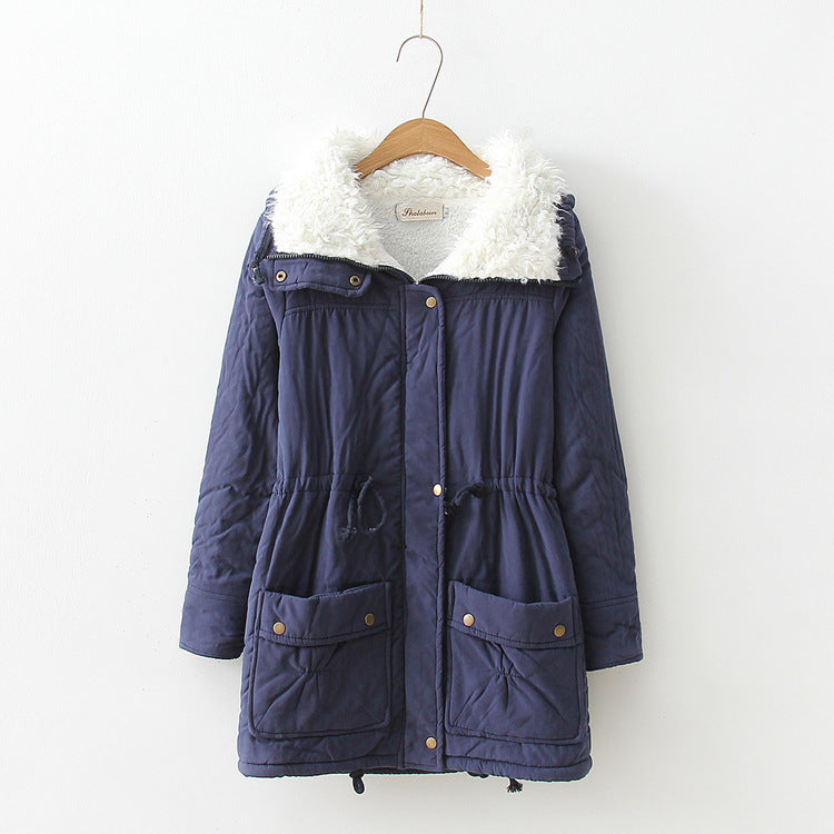 Damen lässige Steppjacke mit kuscheligem Innenfutter und verstellbarem Taillenzug Drune