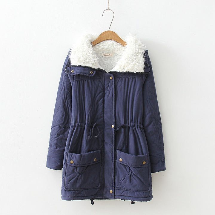 Damen lässige Steppjacke mit kuscheligem Innenfutter und verstellbarem Taillenzug Drune