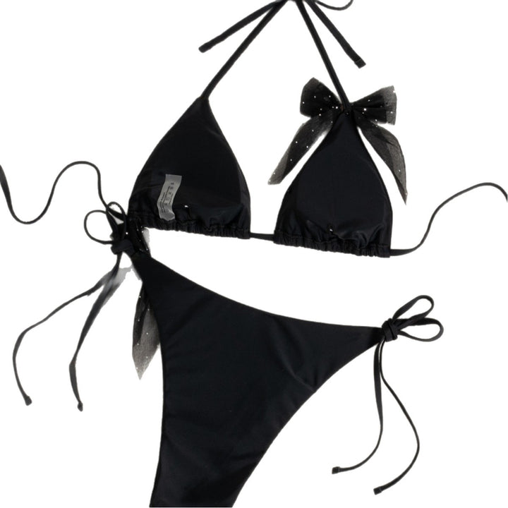Damen Triangel-Bikini mit verspieltem Schleifendetail und trendigen Bindebändern Drune