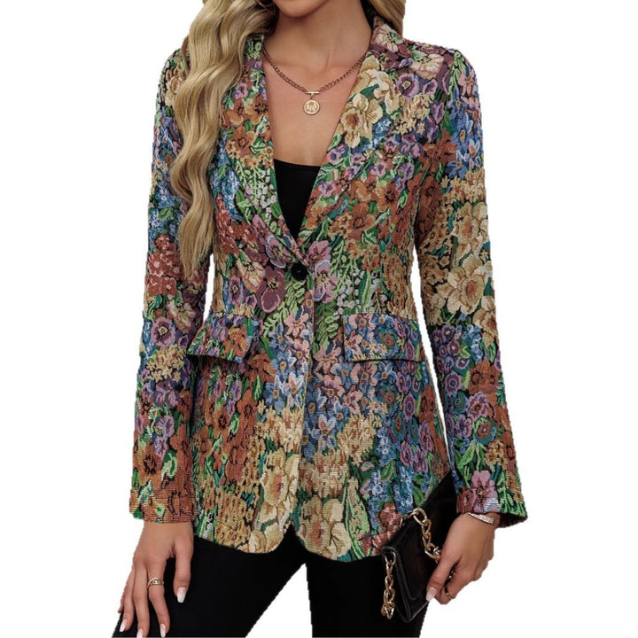 Damen Blazerjacke mit floralem Muster und eleganten Details Drune