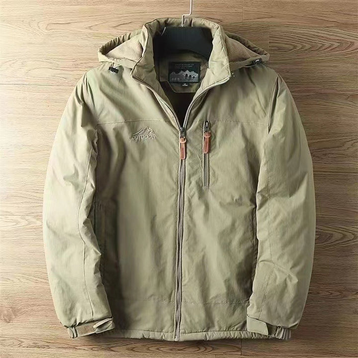 Herren nan isolierte Softshell-Fieldjacke mit abnehmbarer Kapuze und verdeckter Reißverschlusstasche Drune