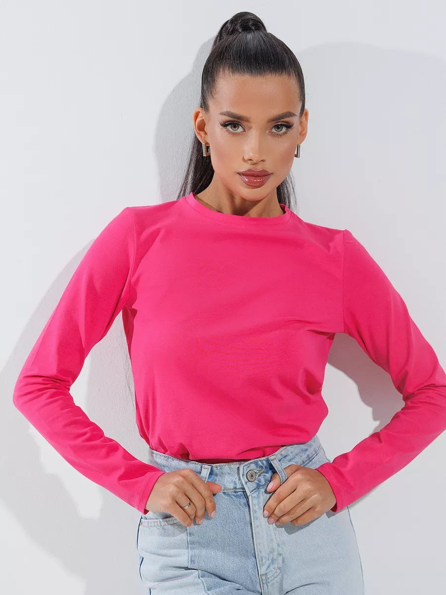 Damen Langarmshirt mit körperbetontem Schnitt und modischem Design Drune
