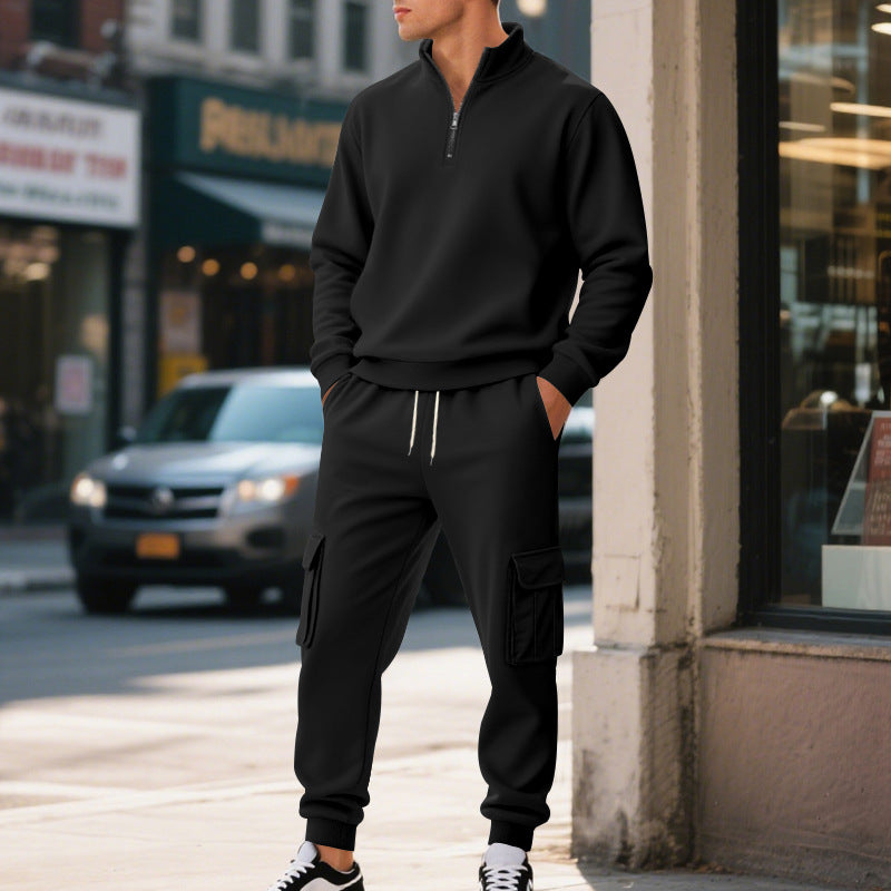 Herren Sportliches Freizeit-Outfit mit Reißverschluss und praktischen Cargo-Taschen Drune