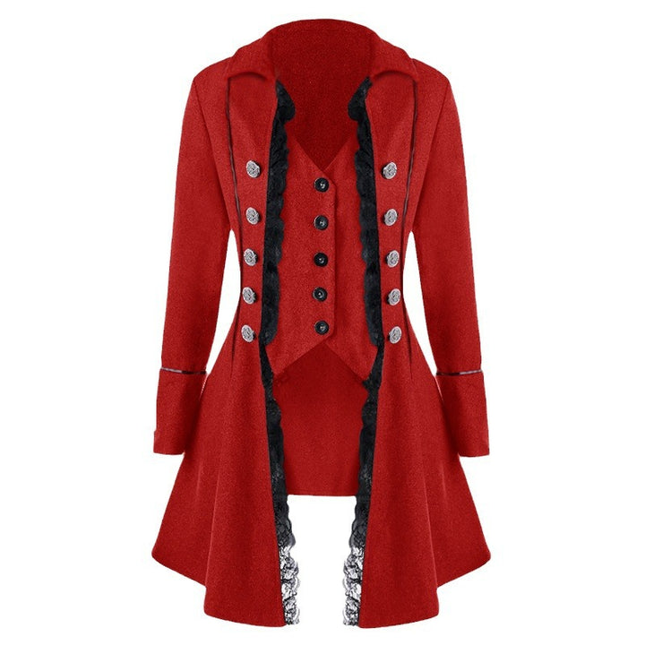 Damen eleganter Trachtenmantel mit filigranen Spitzeinsätzen und edlen Knopfdetails Drune