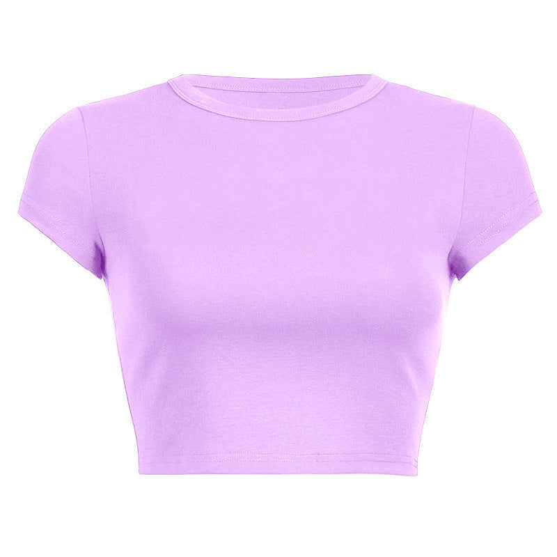 Damen Cropped Classic Fit T-Shirt Drune