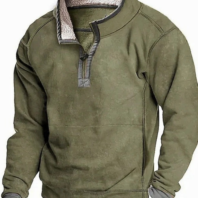 Herren Fleecesweater mit hochgeschlossenem Kragen und praktischem Reißverschluss Drune
