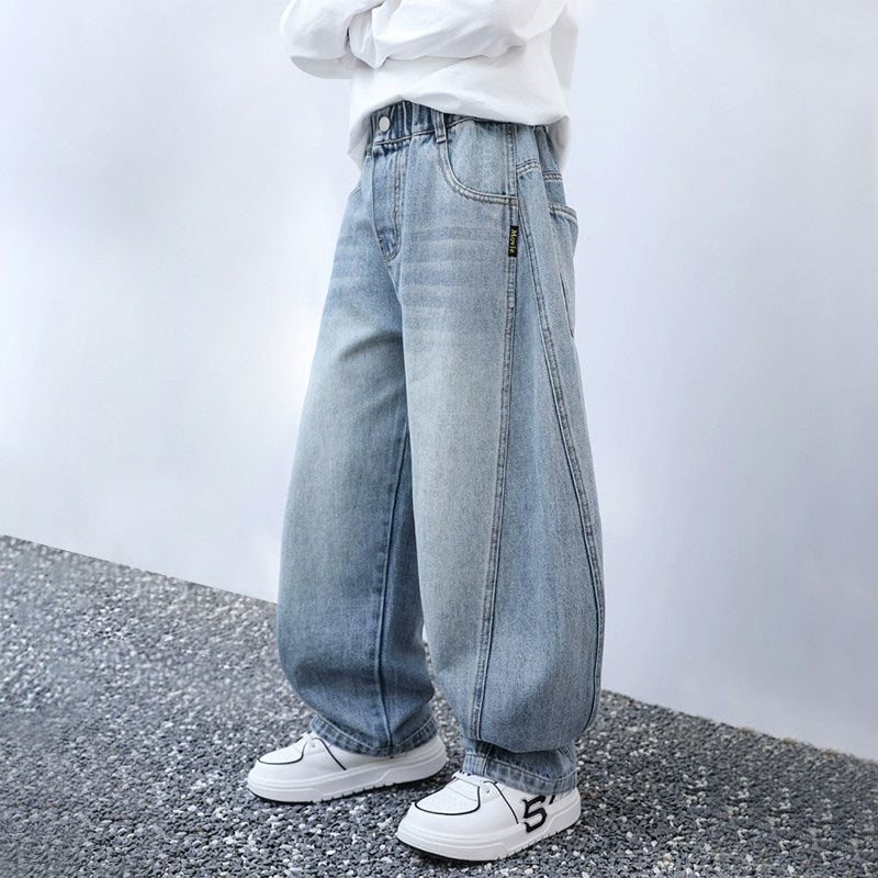 Jungen lässige Denim-Hose mit einzigartigem Smile-Print Drune