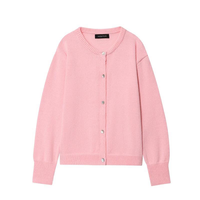 Damen bequeme Strickjacke mit Knopfverschluss und lässigem Schnitt Drune