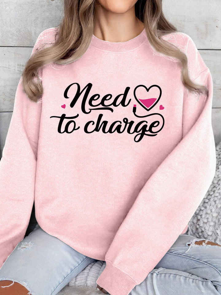 Damen Sweatshirt mit inspirierendem Herzspruch und lässigem Schnitt Drune