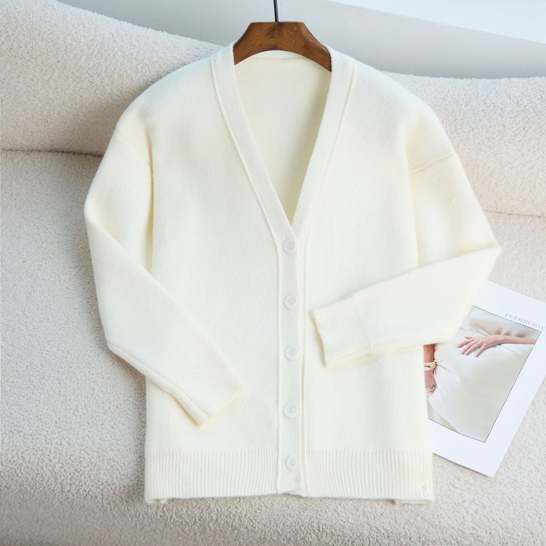 Damen Strickjacke mit V-Ausschnitt und feiner Rippstruktur Drune