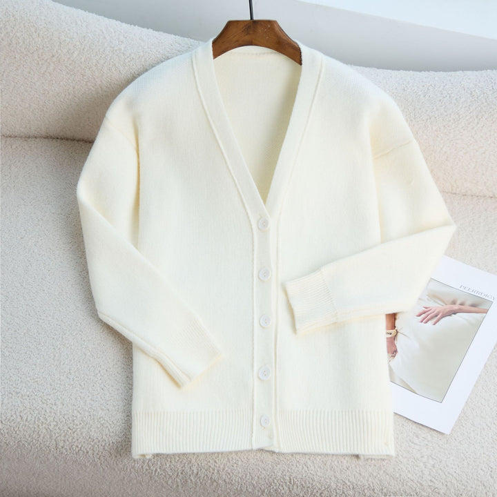 Damen Strickjacke mit V-Ausschnitt und feiner Rippstruktur Drune
