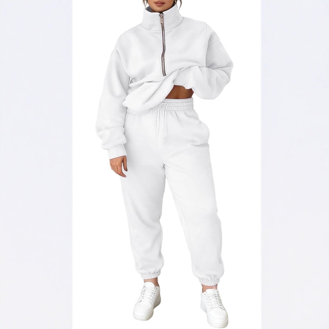 Damen kuscheliger Fleece-Pullover mit hohem Kragen und Reißverschluss Drune