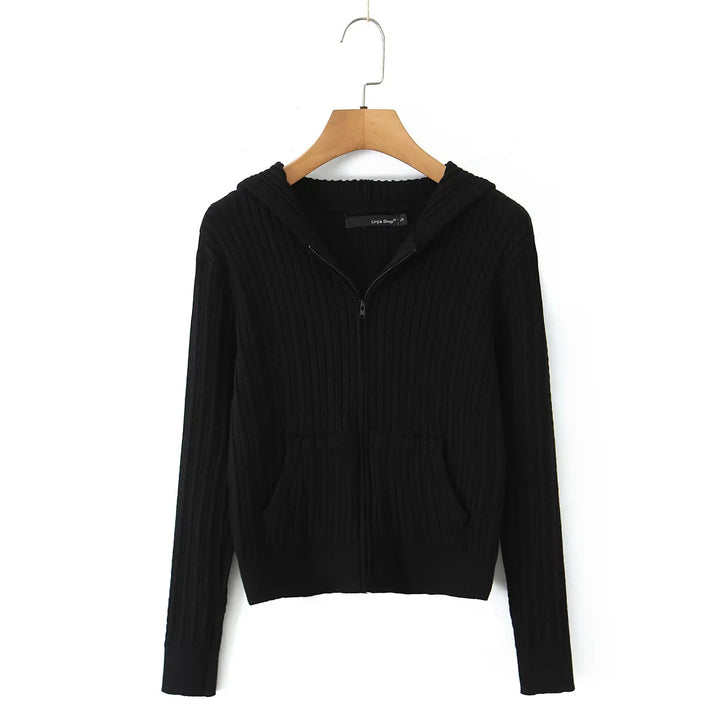 Damen Freizeit-Hoodie mit strukturierter Oberflächenverarbeitung und praktischen Taschen Drune