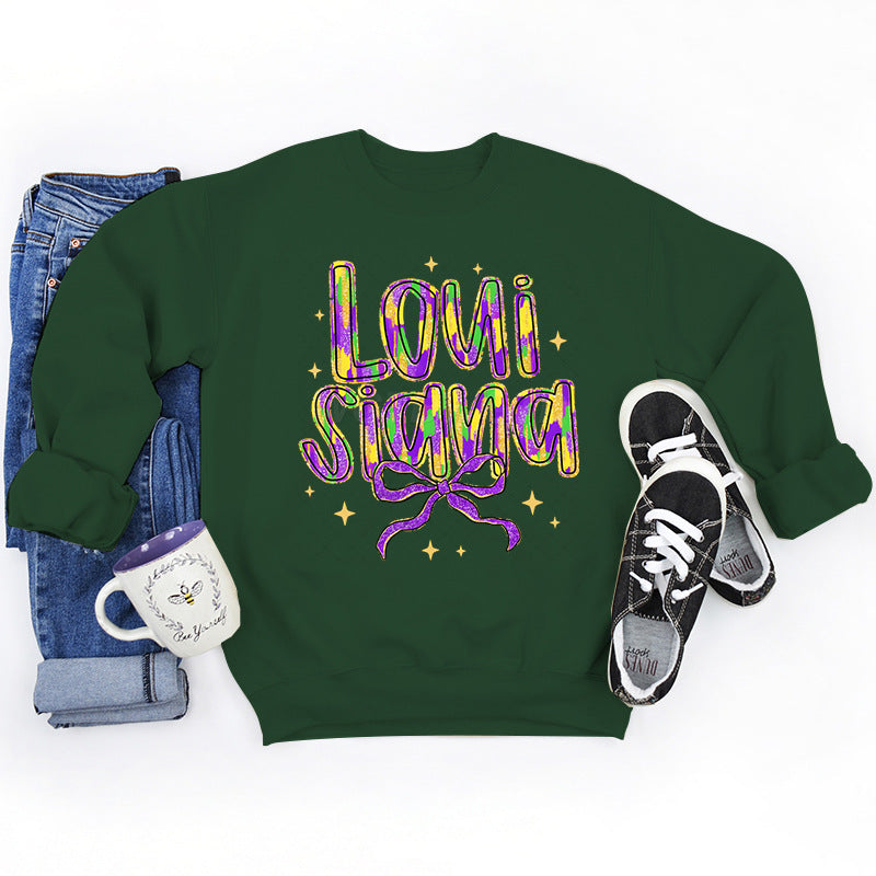 Damen Sweatshirt mit kreativem Schriftzug und weichem Innenfutter Drune