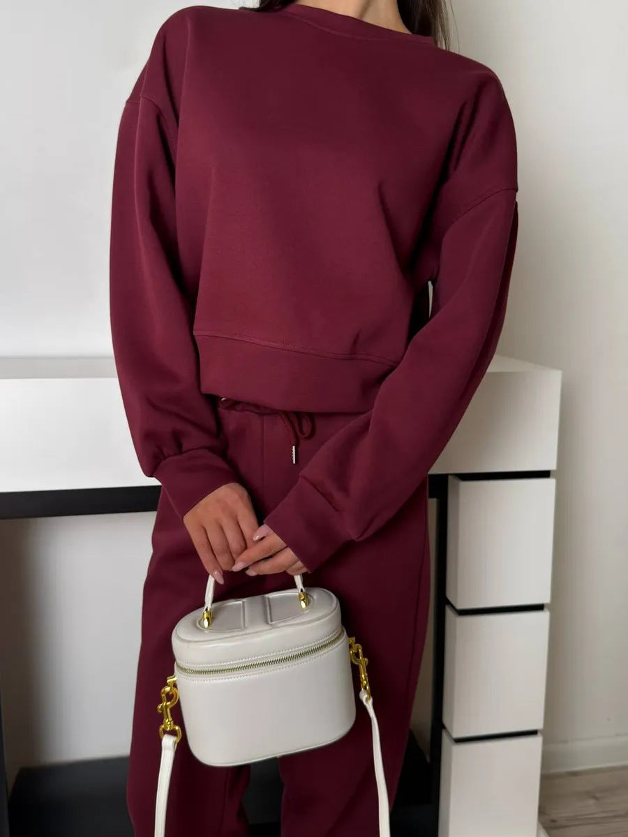 Damen Komfortables Sweatset mit lässiger Passform und hohen Bündchen Drune