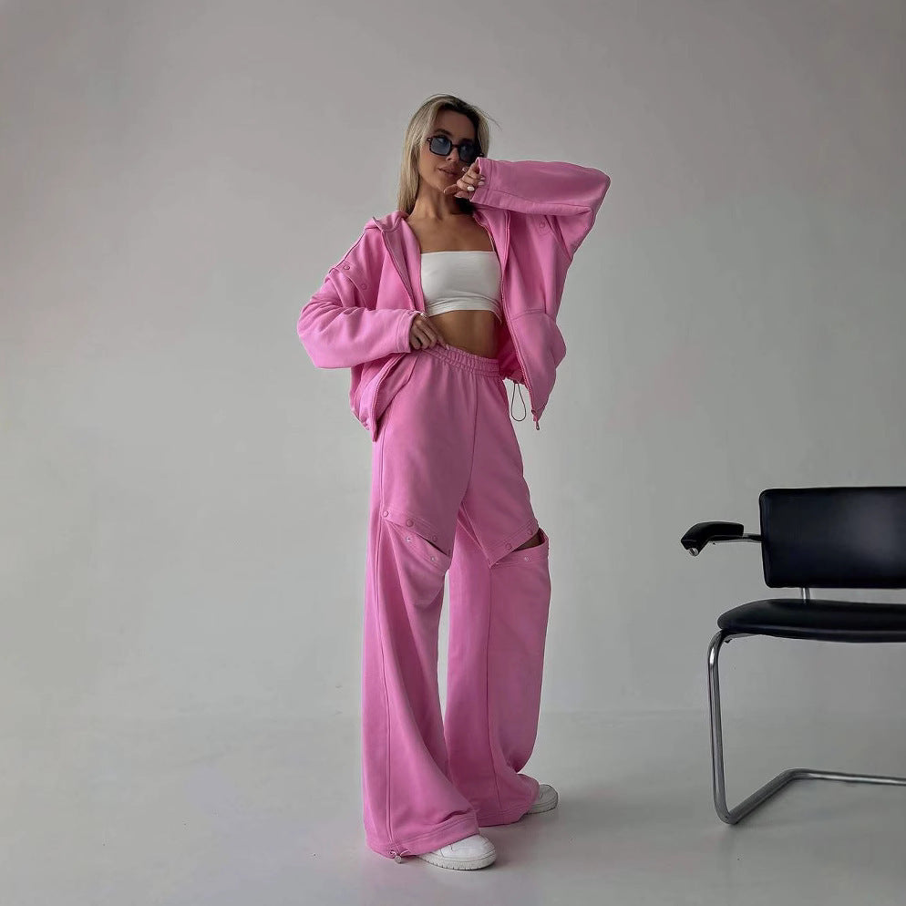 Damen sportliches Kapuzen-Set mit innovativem Design Drune