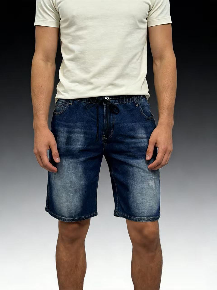 Herren bequeme Denim-Shorts mit elastischem Bund und lässigem Design Drune