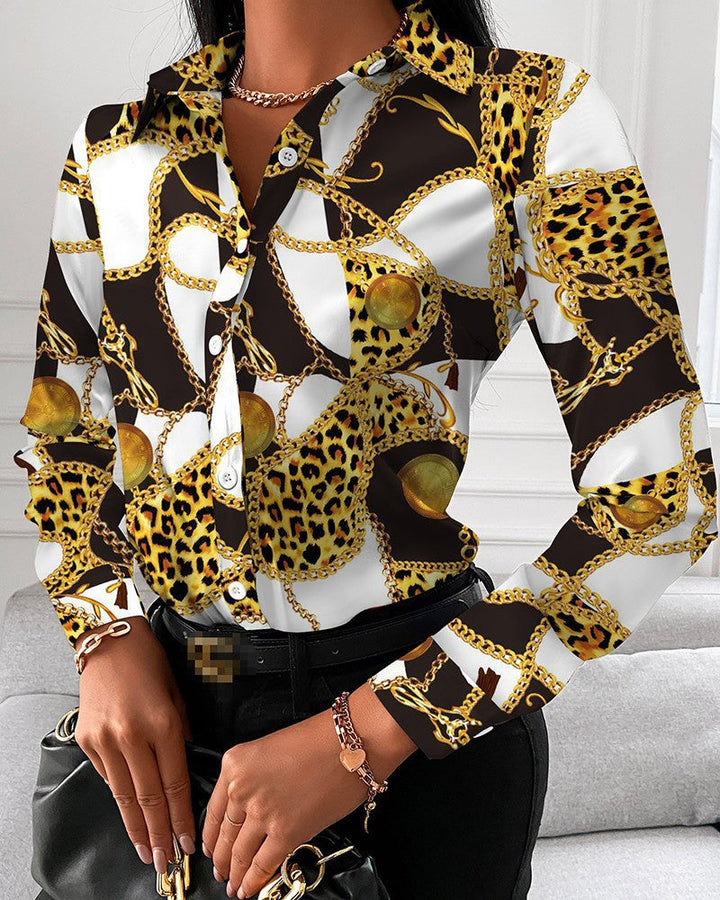 Damen Bluse mit elegantem Kettenmuster Drune