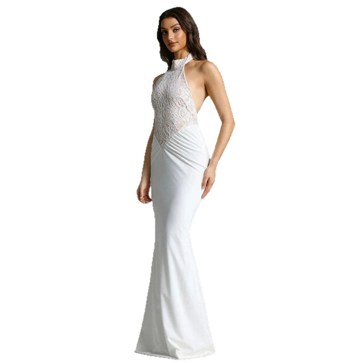 Damen Elegantes Bodenkonturen-Abendkleid mit Spitzenoberteil Drune