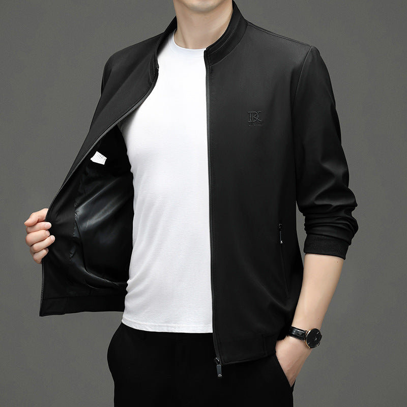 Herren leichte Sportjacke mit elastischem Kragen und seitlichen Taschen Drune