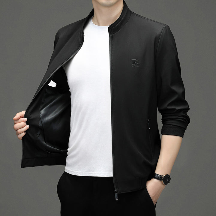 Herren leichte Sportjacke mit elastischem Kragen und seitlichen Taschen Drune