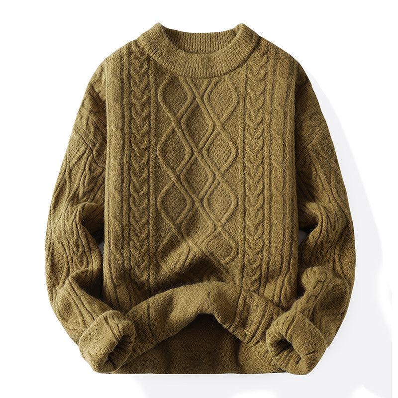 Damen Grobstrickpullover mit zeitgemäßem Zopfmuster und klassischem Rundhalsausschnitt Drune