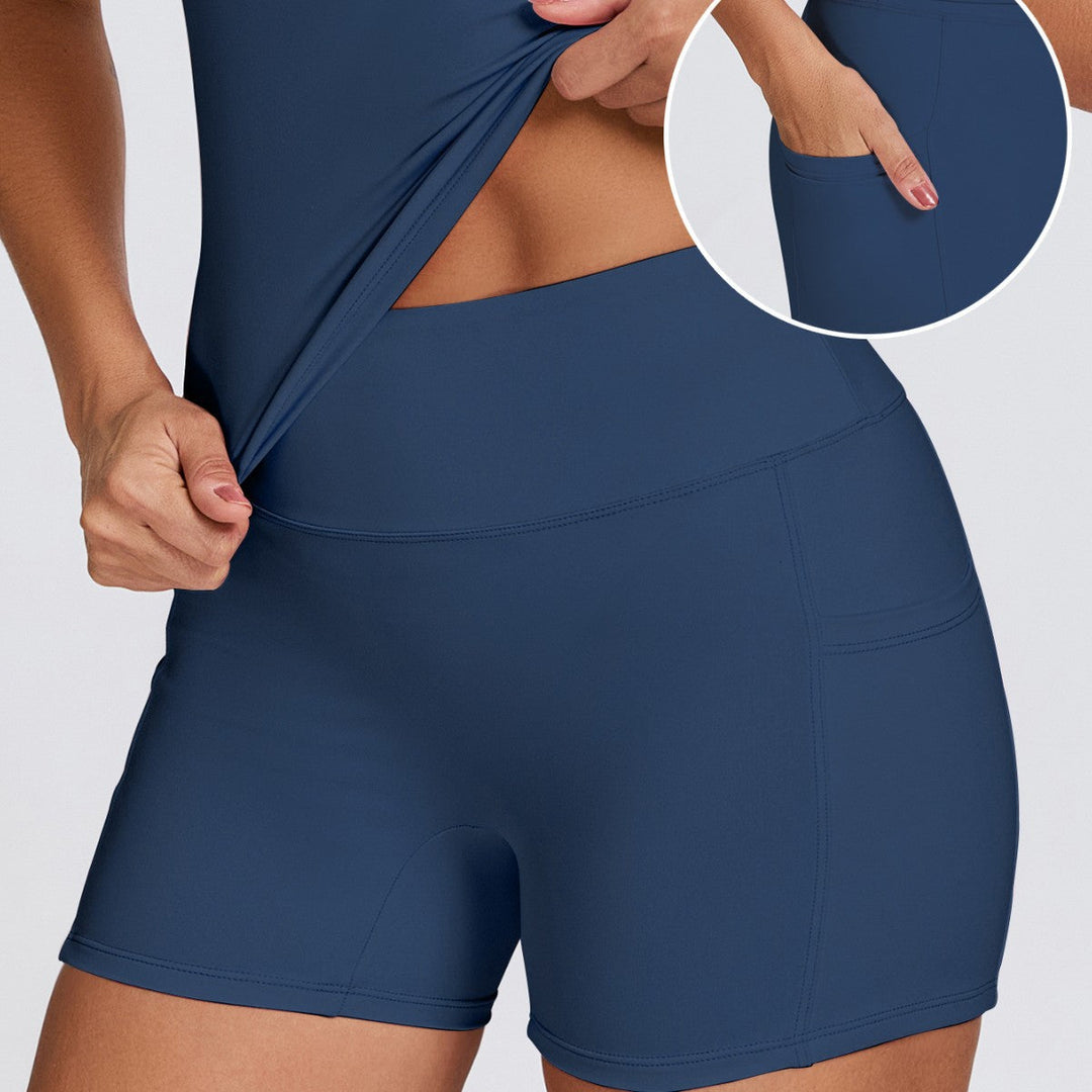 Damen Sportliche Kompressions-Shorts mit praktischen Seitentaschen Drune