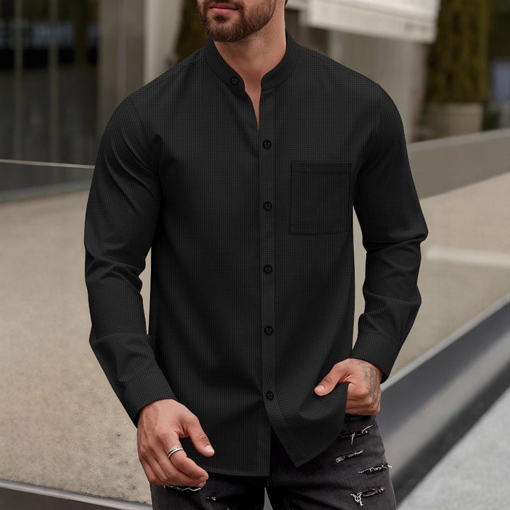 Herren Elegantes Hemd mit Stehkragen Drune