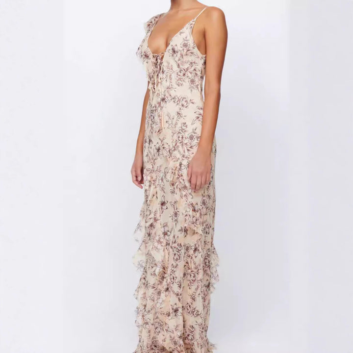 Damen Sommerliches Maxikleid mit floralen Prints Drune