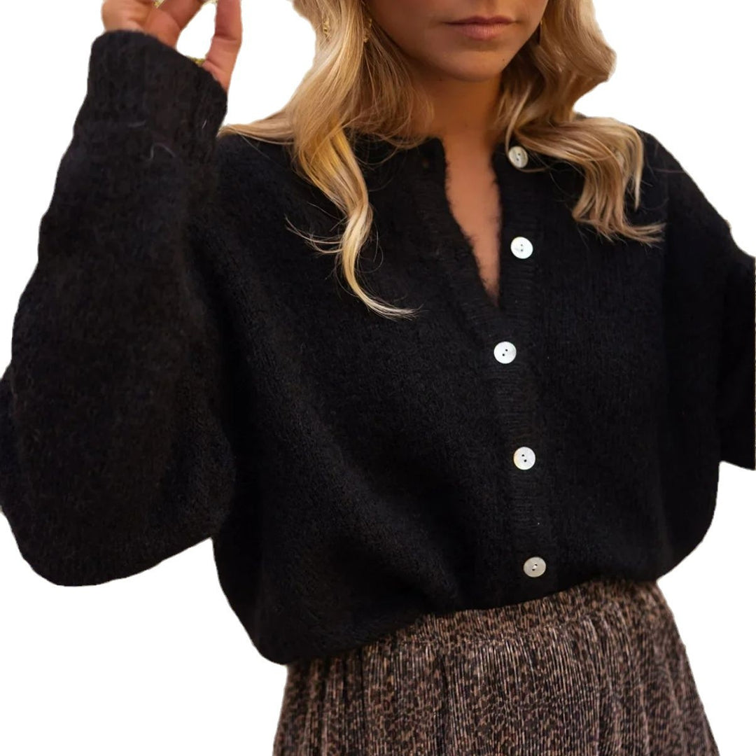 Damen Grobstrickpullover mit Knopfdetails und lässigem Schnitt Drune