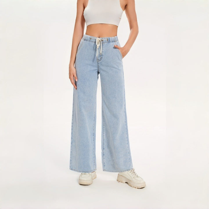 Damen Weite Jeans mit elastischem Bund und lässigem Schnitt Drune