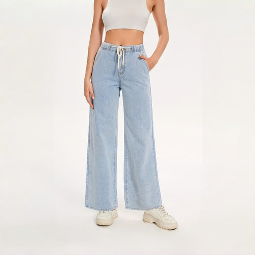 Damen Weite Jeans mit elastischem Bund und lässigem Schnitt Drune