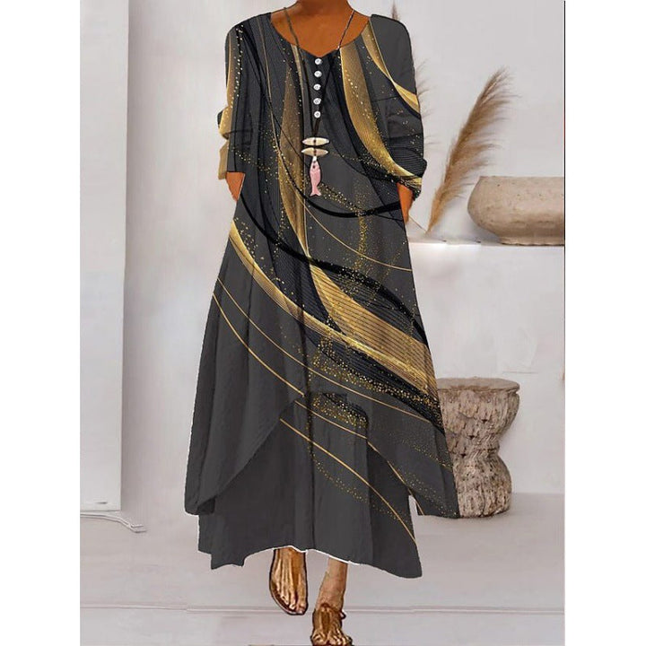 Drune | Maxikleid mit Langen Ärmeln und Knopfverschluss