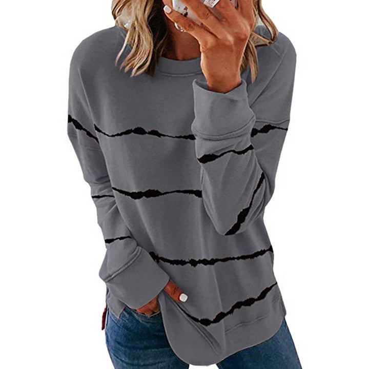 Damen Freizeit Sweatshirt mit modernen Streifen Drune