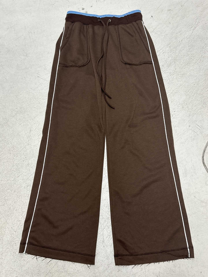 Damen komfortable Freizeithose mit breitem Bein und elastischem Bund Drune