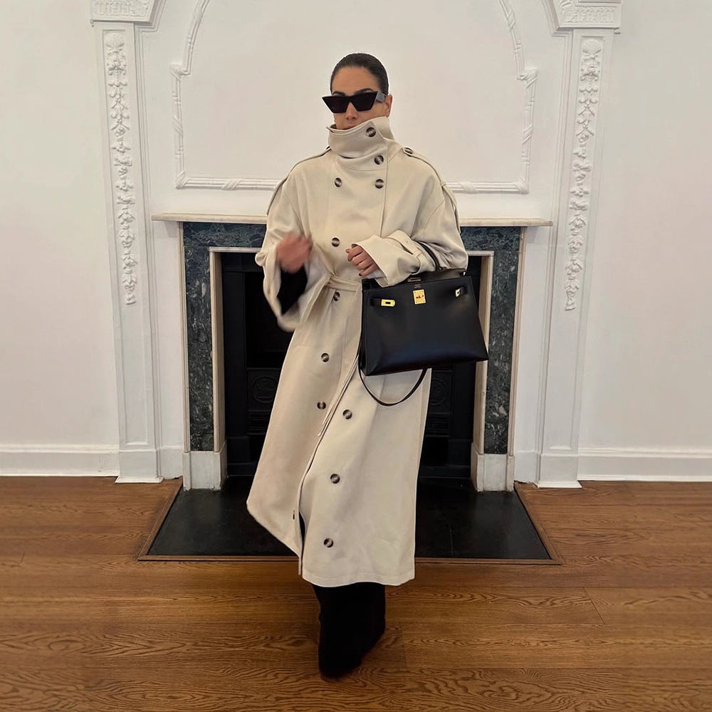 Damen luxuriöser Trenchcoat mit durchdachten Details Drune