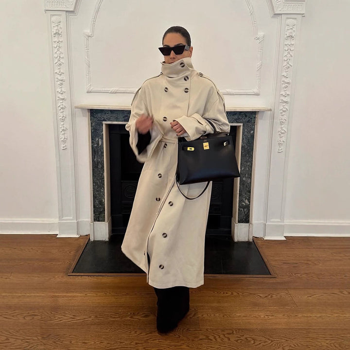 Damen luxuriöser Trenchcoat mit durchdachten Details Drune