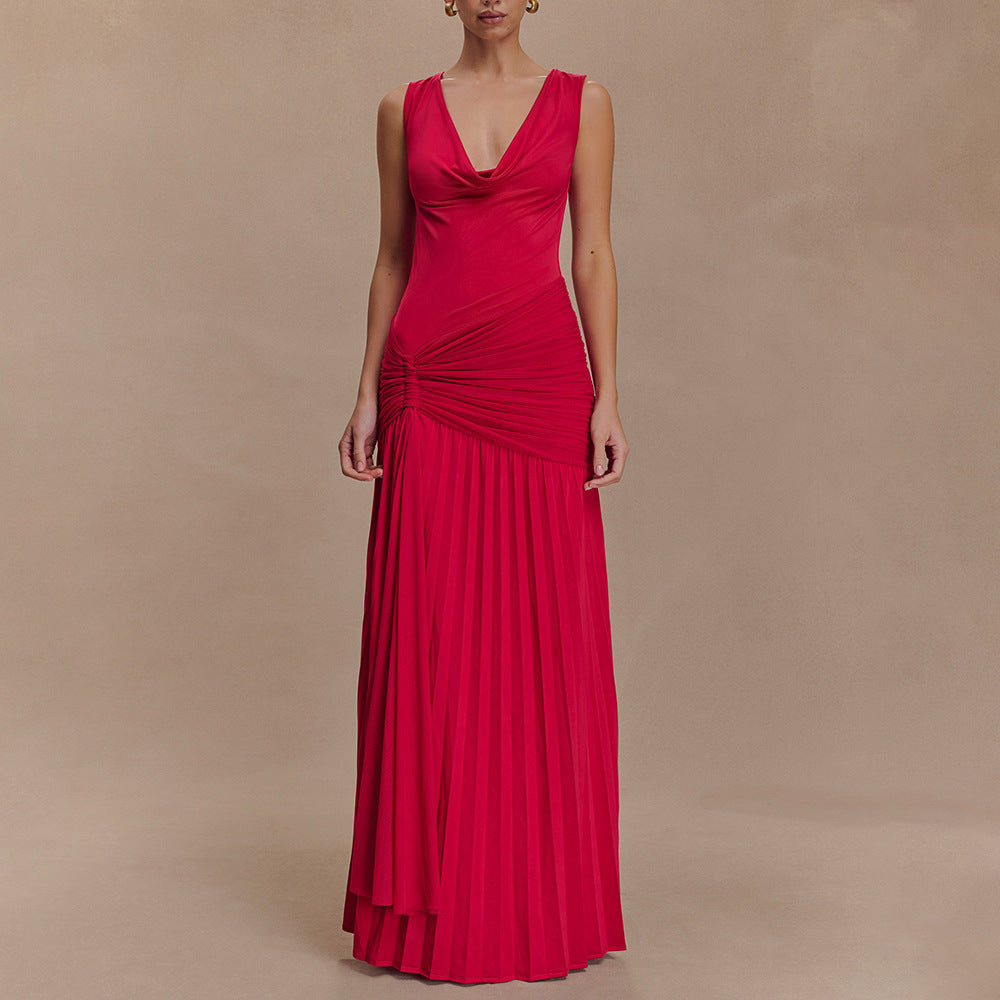 Damen Elegantes Maxikleid mit raffiniertem Wickeldetail Drune