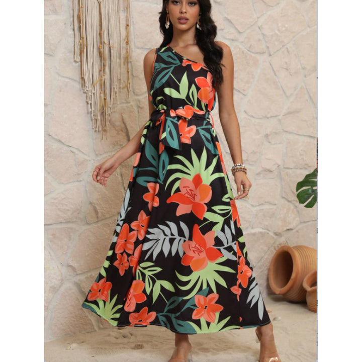 Damen Maxikleid mit floralem Design und schmalem Schnitt Drune