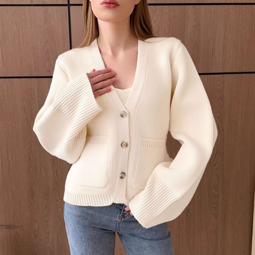 Damen Strickjacke mit weiten Ärmeln und praktischen Taschen Drune