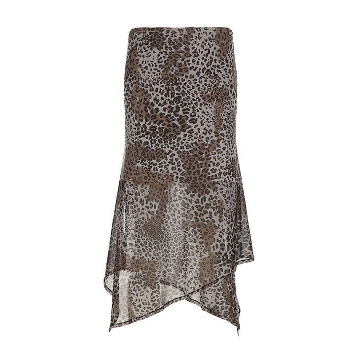 Damen Asymmetrischer Rock mit Rüschendetails und floralem Design Drune