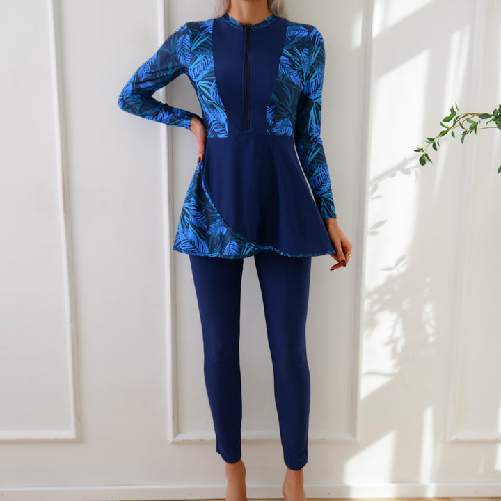 Damen Modischer Badeset mit langer Tunika und Leggings Drune